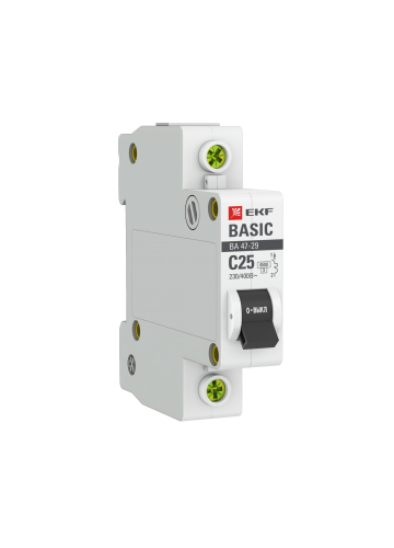 Автоматический выключатель EKF Basic 1P 25А (C) 4,5kA ВА 47-29 (mcb4729-1-25C)