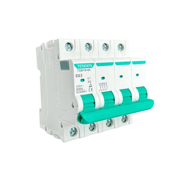 Выключатель автоматический TENGEN TGB1N-63 , 4Р, 25А, хар. C, 6kA, 4М (TEN301218)