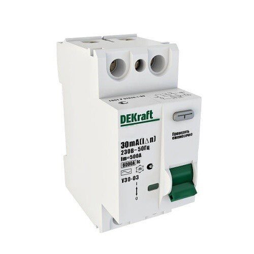 Дифф. выкл. нагрузки DEKraft 2P 32A 30mA 6 kA тип AC УЗО-03 (14055DEK)
