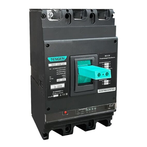 Выключатель автоматический TENGEN TGM1NE-1250M/3300, 3P, 1250A, 415VAC, 70kA, тип E (TEN217025) Выключатель автоматический TENGEN TGM1NE-1250M/3300, 3P, 1250A, 415VAC, 70kA, тип E (TEN217025)