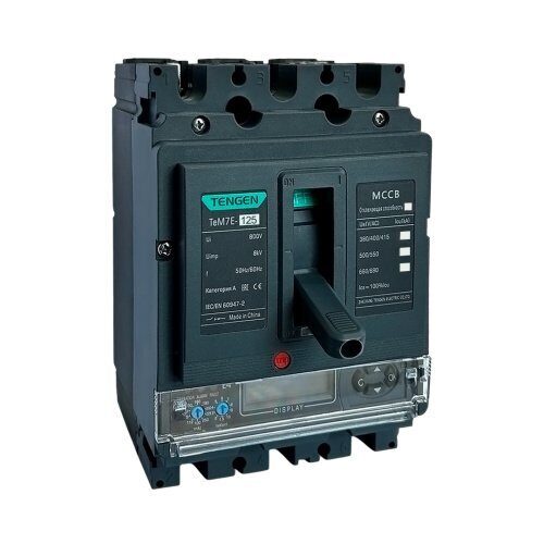 Выключатель автоматический TENGEN TEM7E-125M/3300, 3P, 100A, 415VAC, 85kA, тип E4 (LCD, MODBUS RTU) (TEN215058)