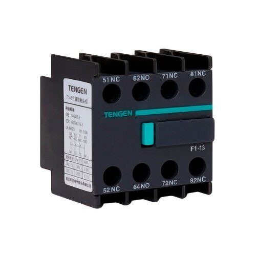 Блок-контакт вспом. TENGEN F1-13, 1NO+3NC, фронтальный монтаж, для TGC1, TGCA (TEN420407)