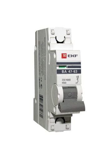 Автоматический выключатель EKF PROxima 1P 6А (C) 4,5kA ВА 47-63 (mcb4763-1-06C-pro)